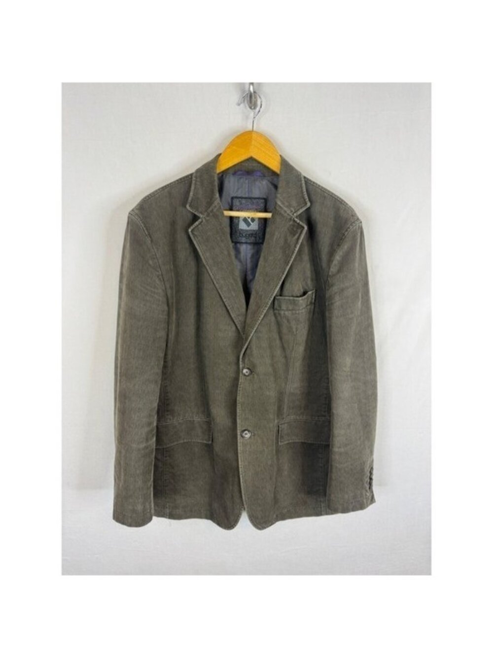 Bugatti Casual Deluxe Mens 40R (measures 42) Blazer Olive Green Cotton Germany